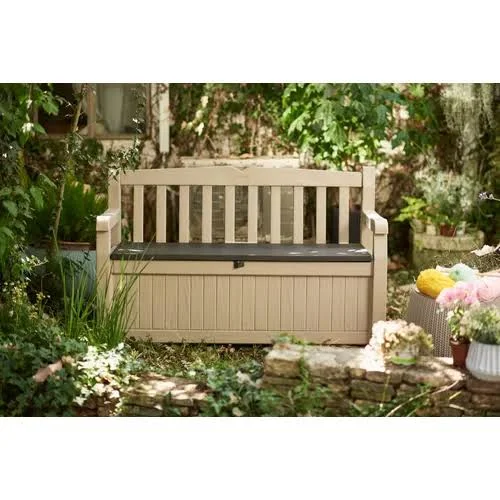 Eden Plastic Storage Bench (Color Beige)