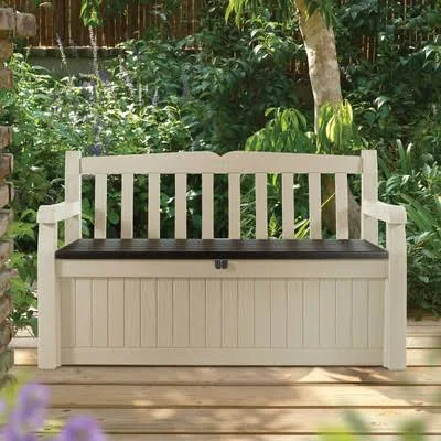 Eden Plastic Storage Bench (Color Beige)