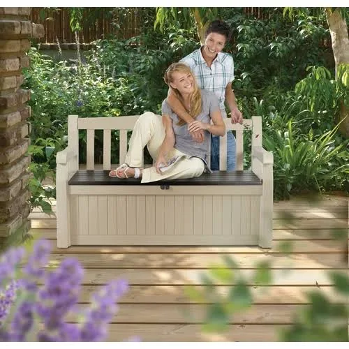 Eden Plastic Storage Bench (Color Beige)