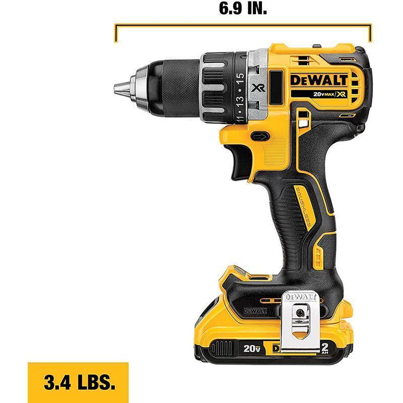 DEWALT 20V MAX Cordless Drill Driver Kit Brushless 1-2-Inch (DCD791D2)