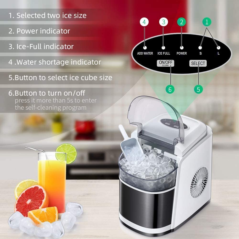 Kismile Counter top Ice Maker Machine - White