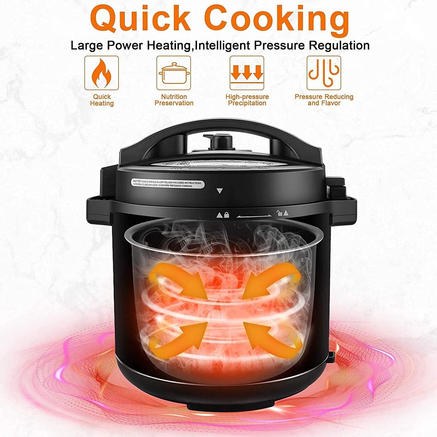 Nictemaw 17-in-1 Pressure Cooker, 6QT Air Fryer Electric Pressure Cooker