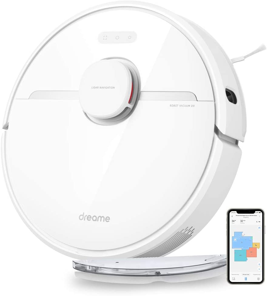 Dreametech D9 Robot Vacuum and Mop Cleaner - White