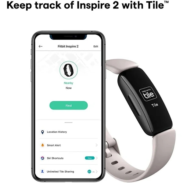 Fitbit - Inspire 2 Fitness Tracker - Lunar White