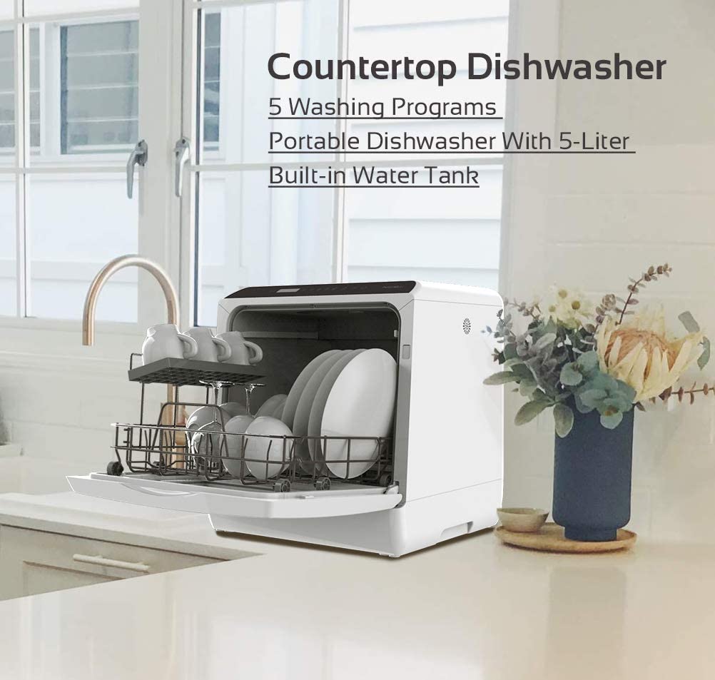 Hermitlux Countertop Dishwasher - White