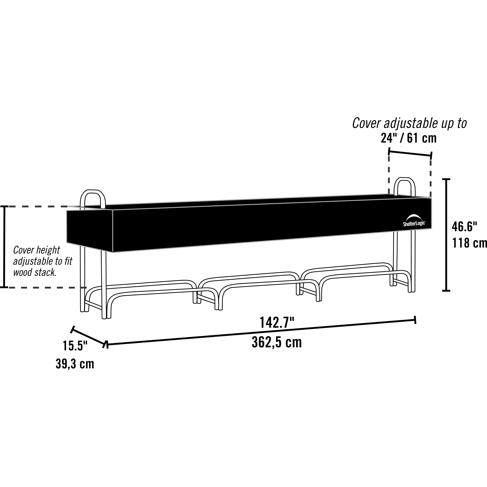 ShelterLogic 12 ft. Heavy Duty Firewood Rack with Cover