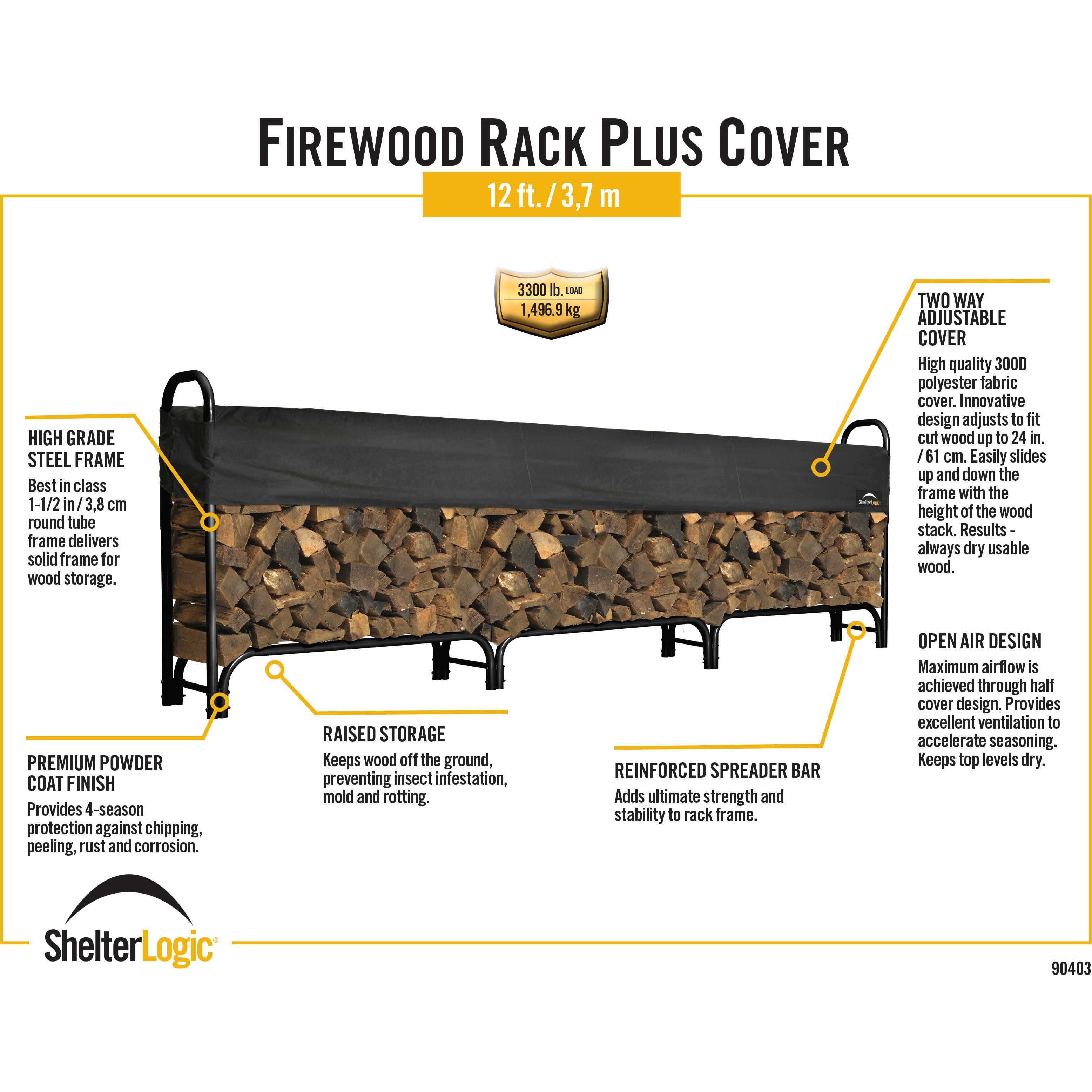 ShelterLogic 12 ft. Heavy Duty Firewood Rack with Cover