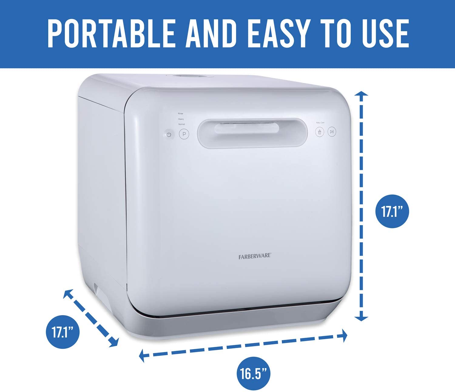 Farberware Professional Complete Portable Countertop Dishwasher - White