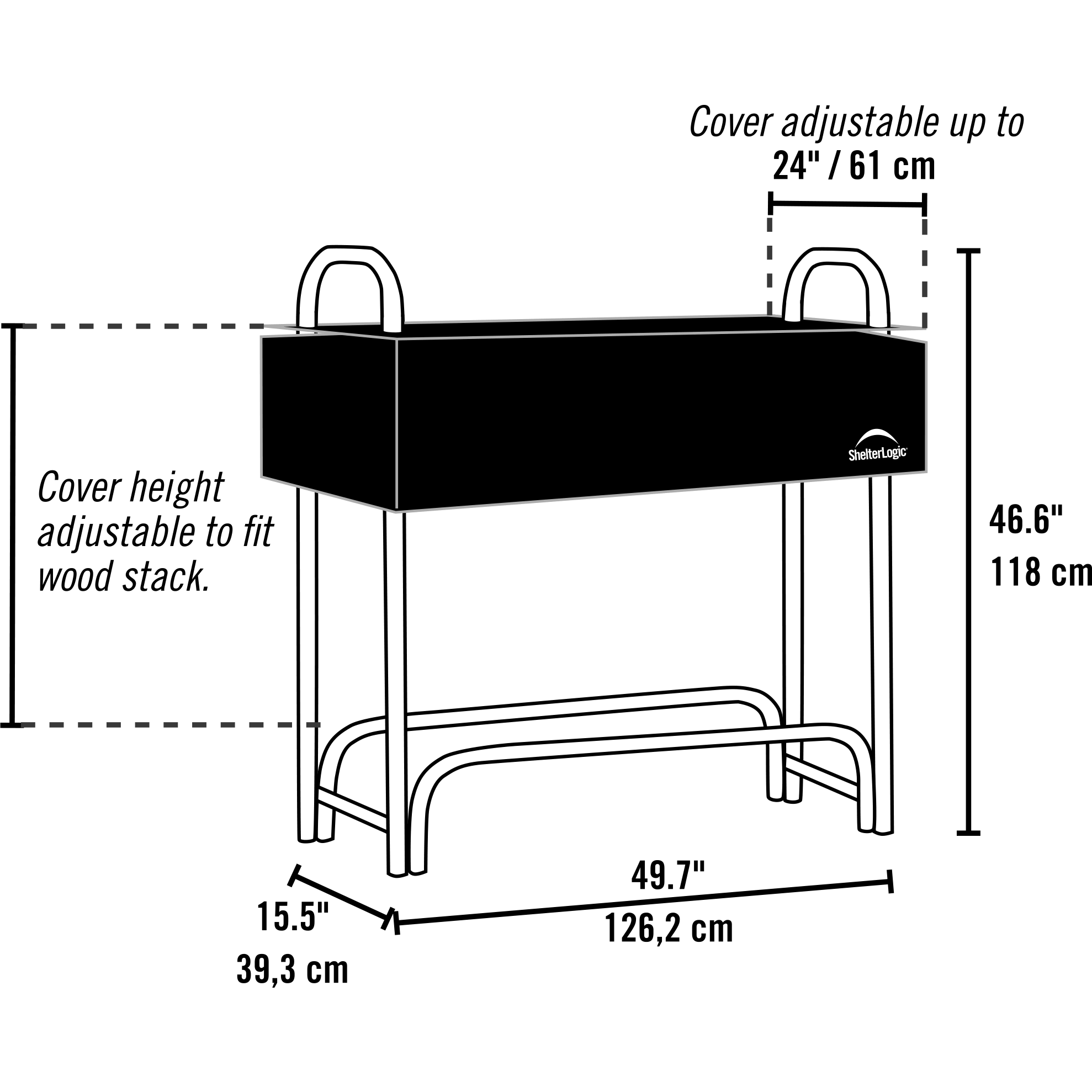 ShelterLogic 4 ft. Heavy Duty Firewood Rack with Cover