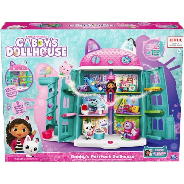 Gabby's Dollhouse 15-Piece Purrfect Dollhouse with Sounds