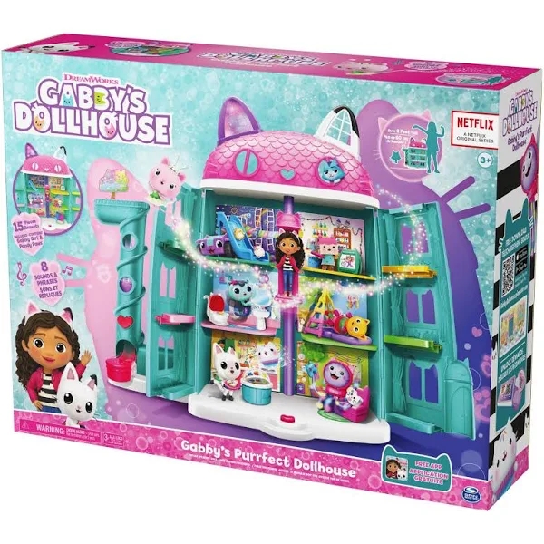 Gabby's Dollhouse 15-Piece Purrfect Dollhouse with Sounds