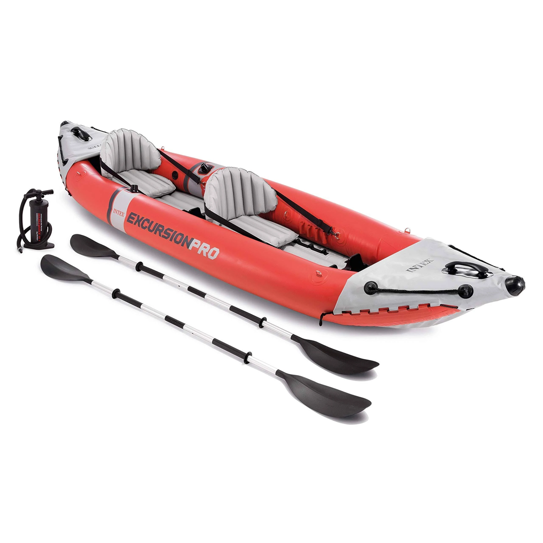 Intex 68309 Excursion Pro Inflatable 2 Person Vinyl Kayak - Red