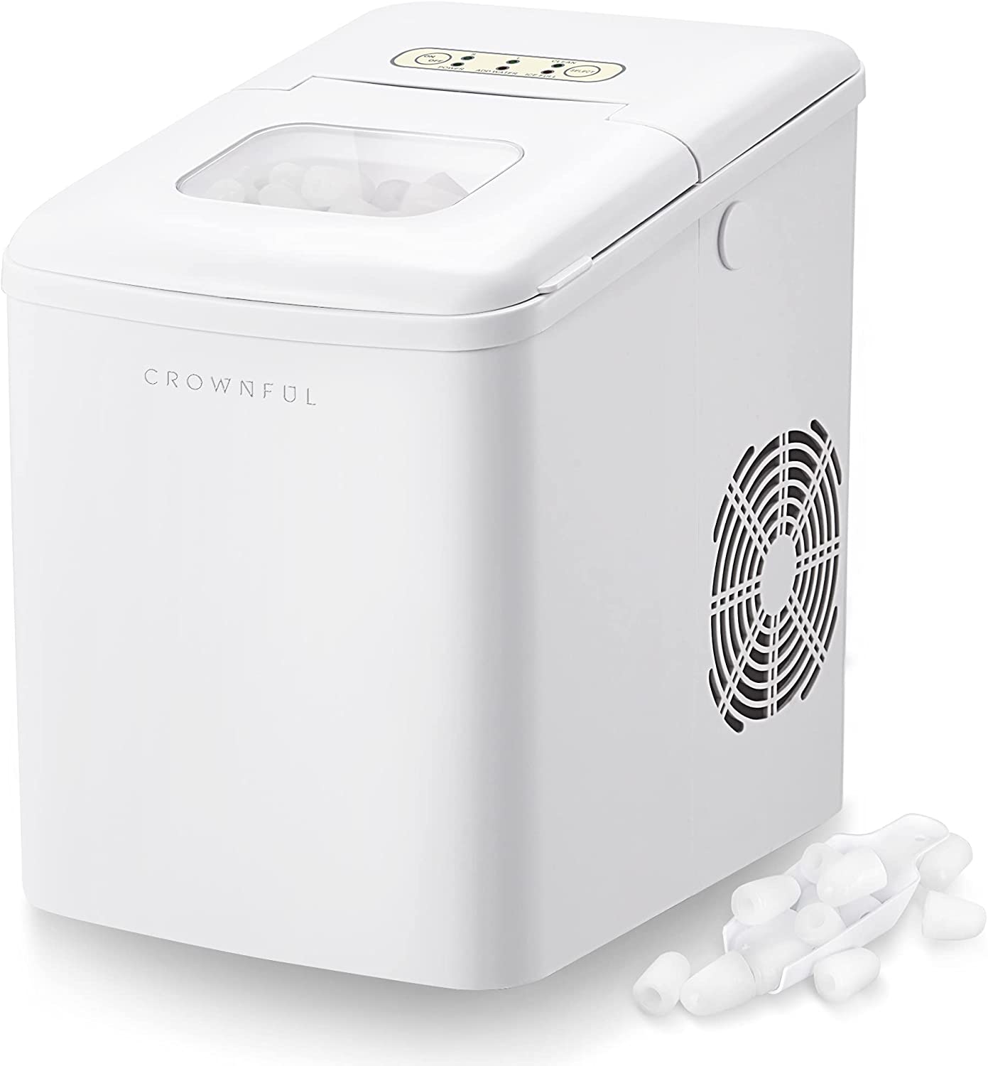 CROWNFUL Ice Maker Machine - White