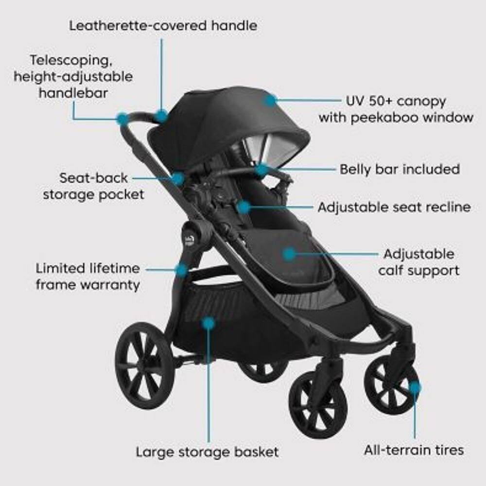 Baby Jogger City Select 2 Eco Collection Single-to-Double Modular Travel System in Lunar Black