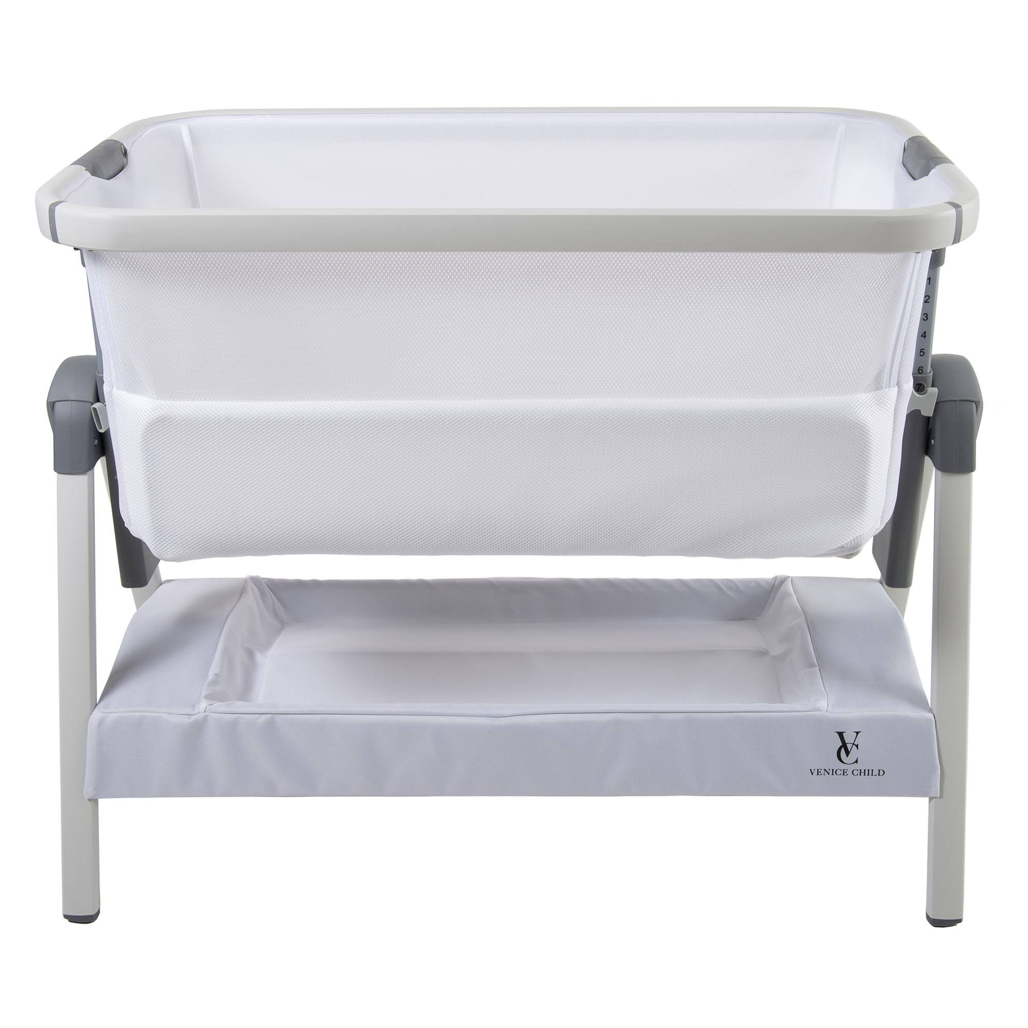 Venice Child California Dreaming Portable Bedside Bassinet Crib, White