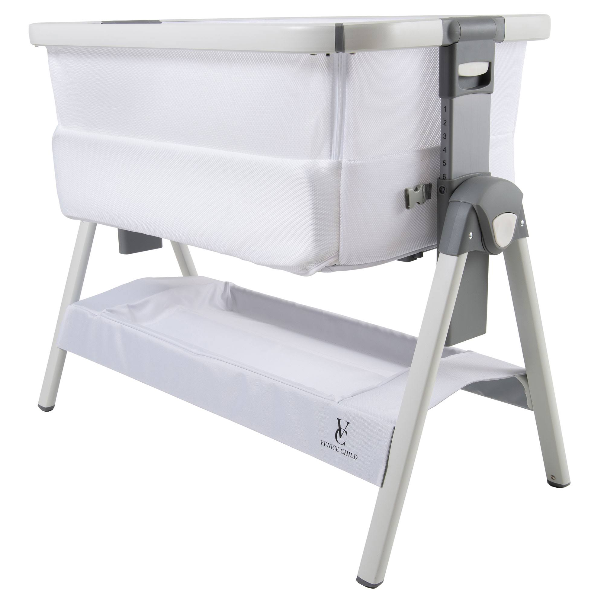 Venice Child California Dreaming Portable Bedside Bassinet Crib, White