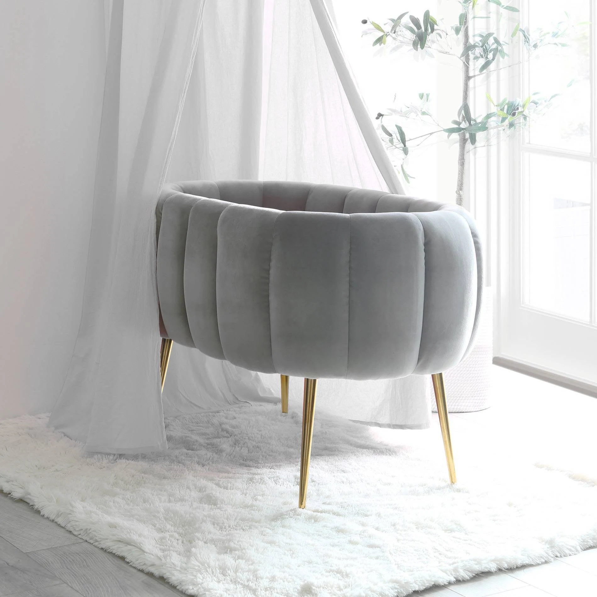 Second Story Home Milan Bassinet ¨C Venetian Gray