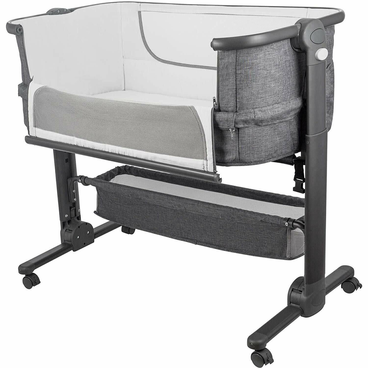 KoolerThings Baby Bassinet Bedside Sleeper for Baby Easy Folding Portable Crib with Storage