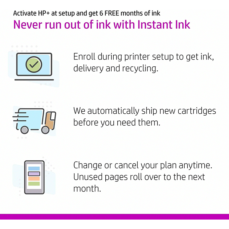 HP DeskJet 4155e All-in-One Wireless Color Printer, with bonus 6 months free Instant Ink with HP