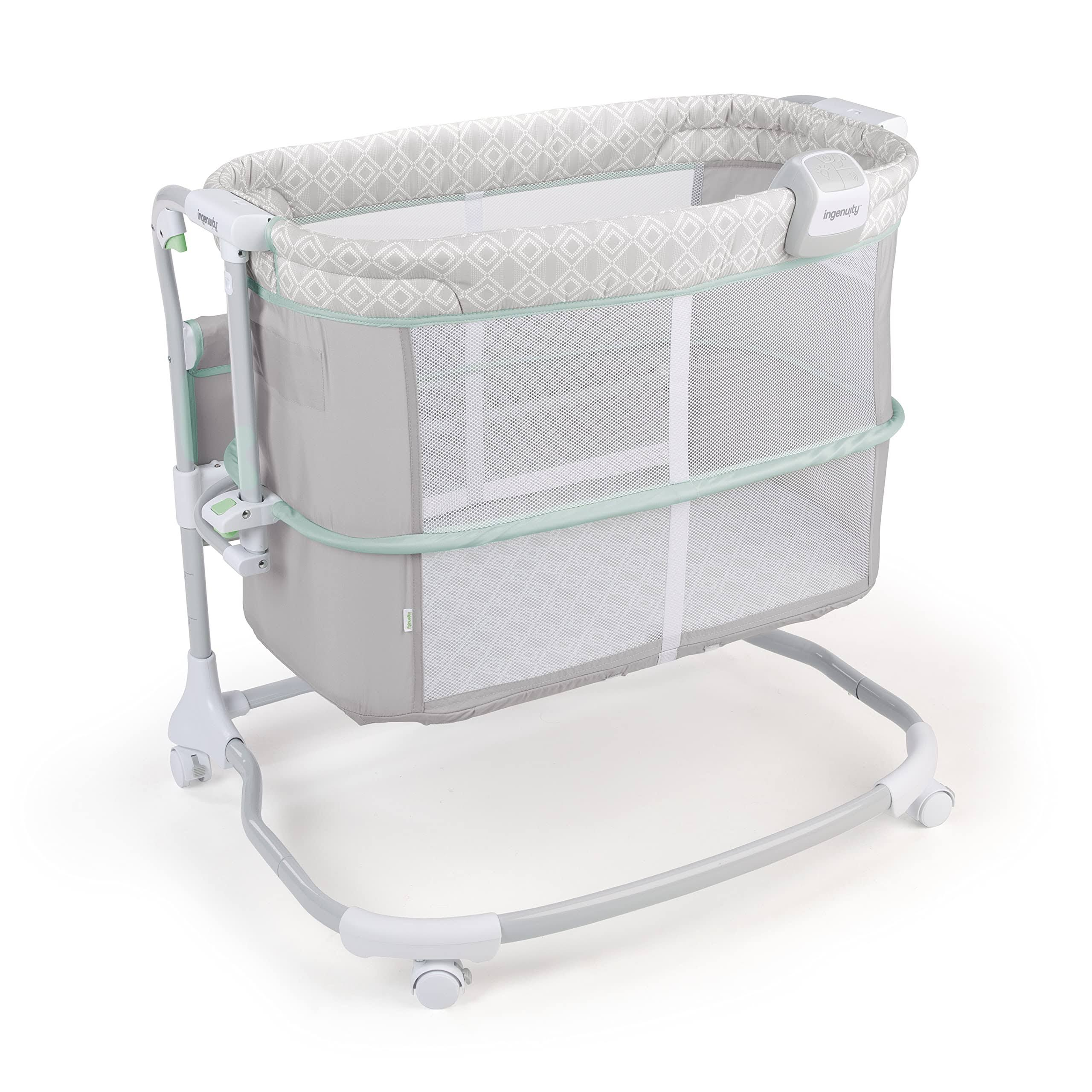 Ingenuity Dream & Grow Bedside Baby Bassinet 2-Mode Crib 0-12 Months, Adjustable Height ¨C Tesse