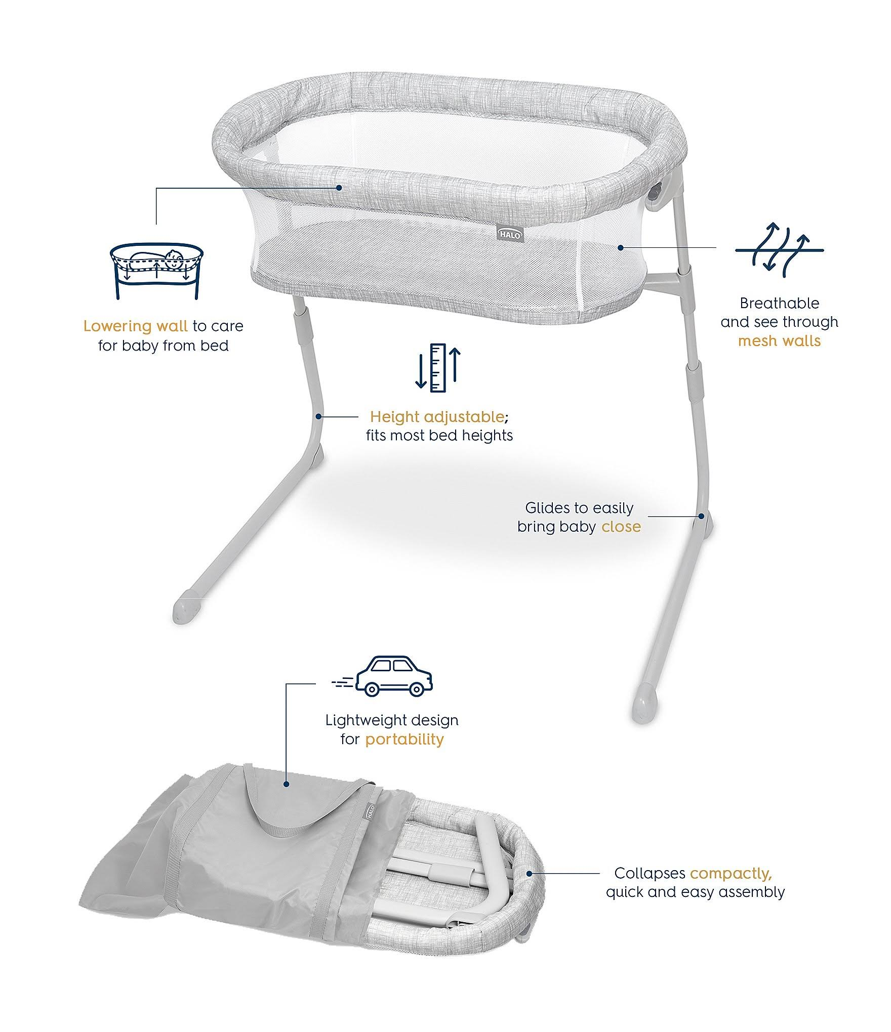 Halo Bassinest Flex Portable Bassinet, Grey