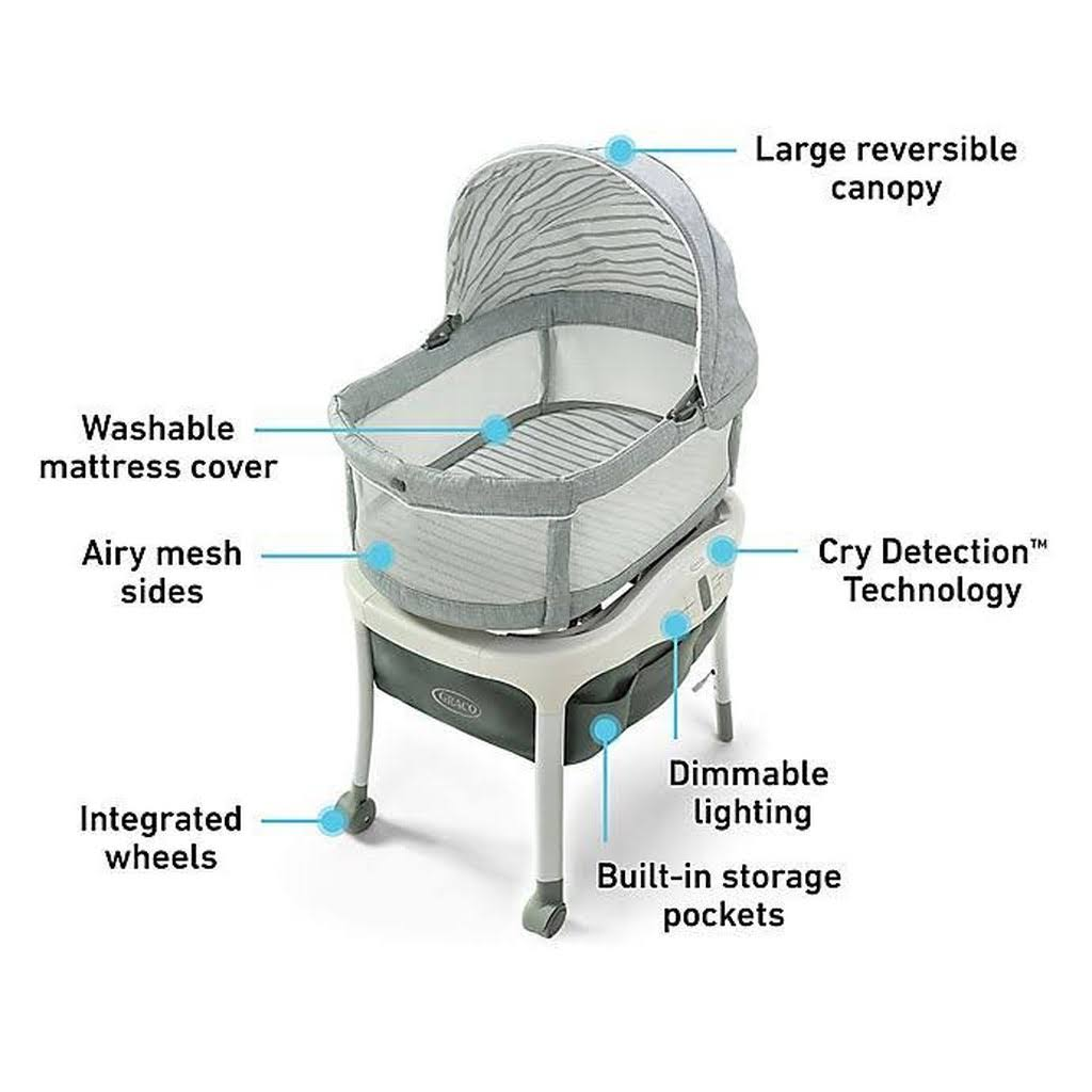 Graco Sense2Snooze Bassinet with Cry Detection Technology in Hamilton