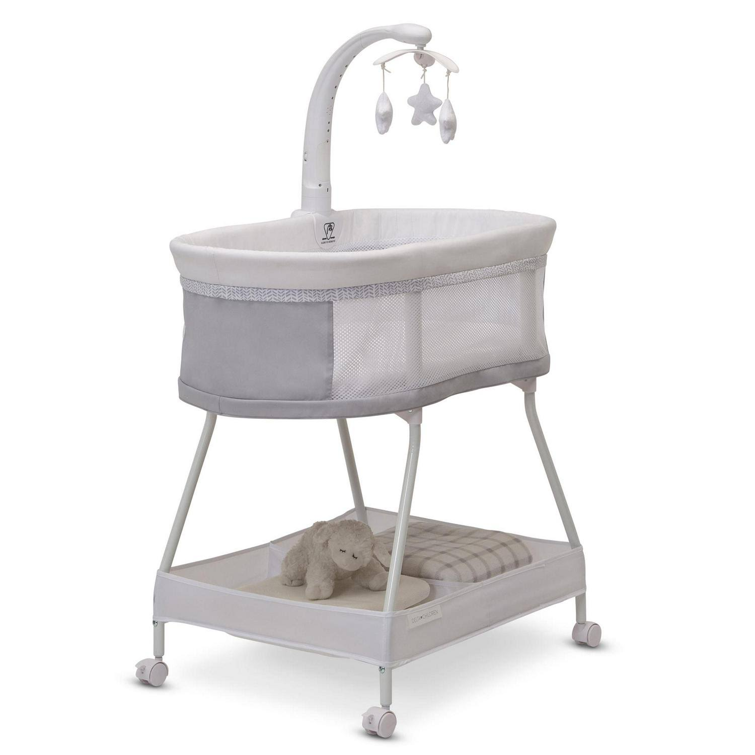 Delta Children Sweet Slumber Bassinet, Grey Summit, Gray