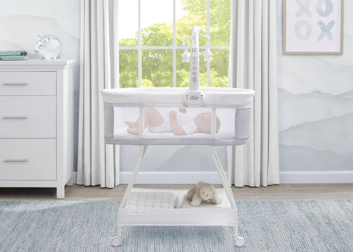 Delta Children Sweet Slumber Bassinet, Grey Summit, Gray