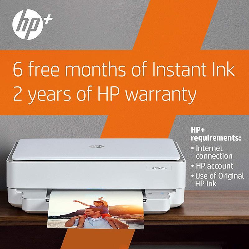 HP ENVY 6055e All-in-One Wireless Color Printer, with bonus 6 months free Instant Ink with HP