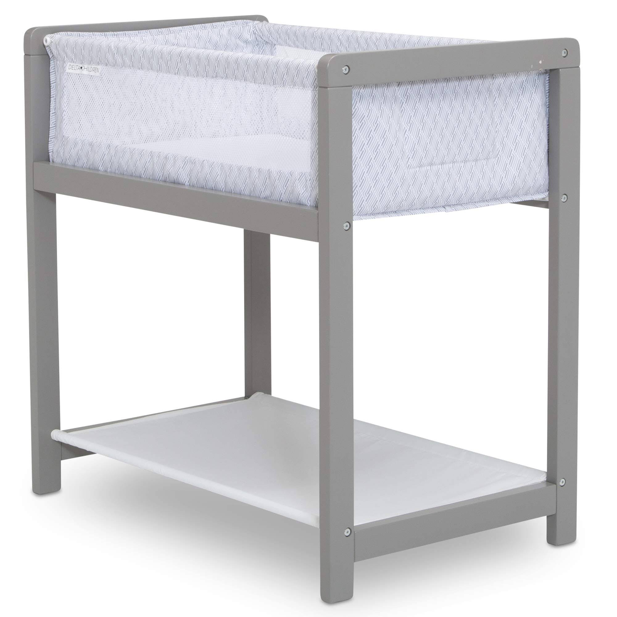 Delta Children Classic Wood Bedside Bassinet Sleeper ¨C Portable Crib with High-end Wood Frame, Link