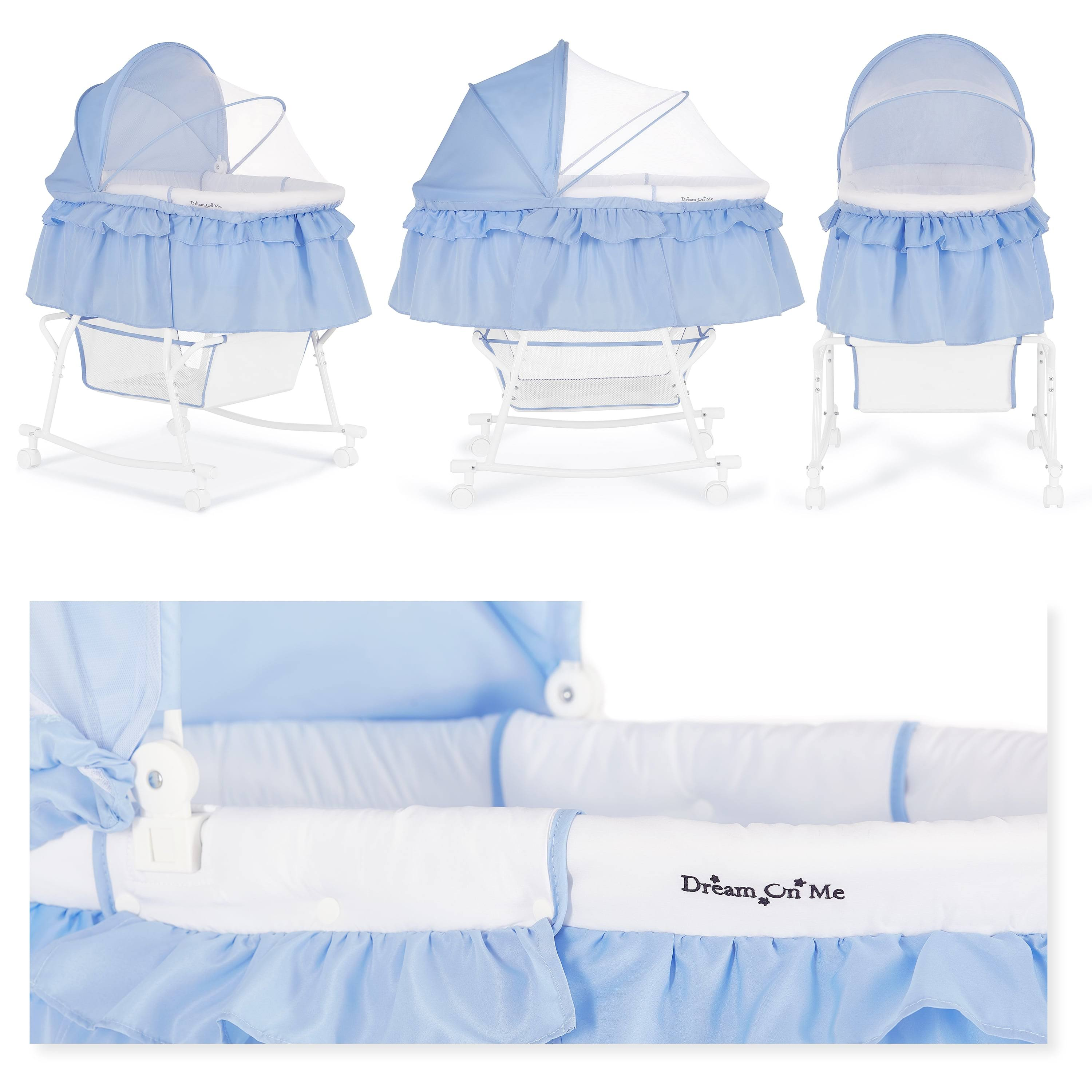 Dream on Me Lacy Portable 2 in 1 Bassinet and Cradle Serenity