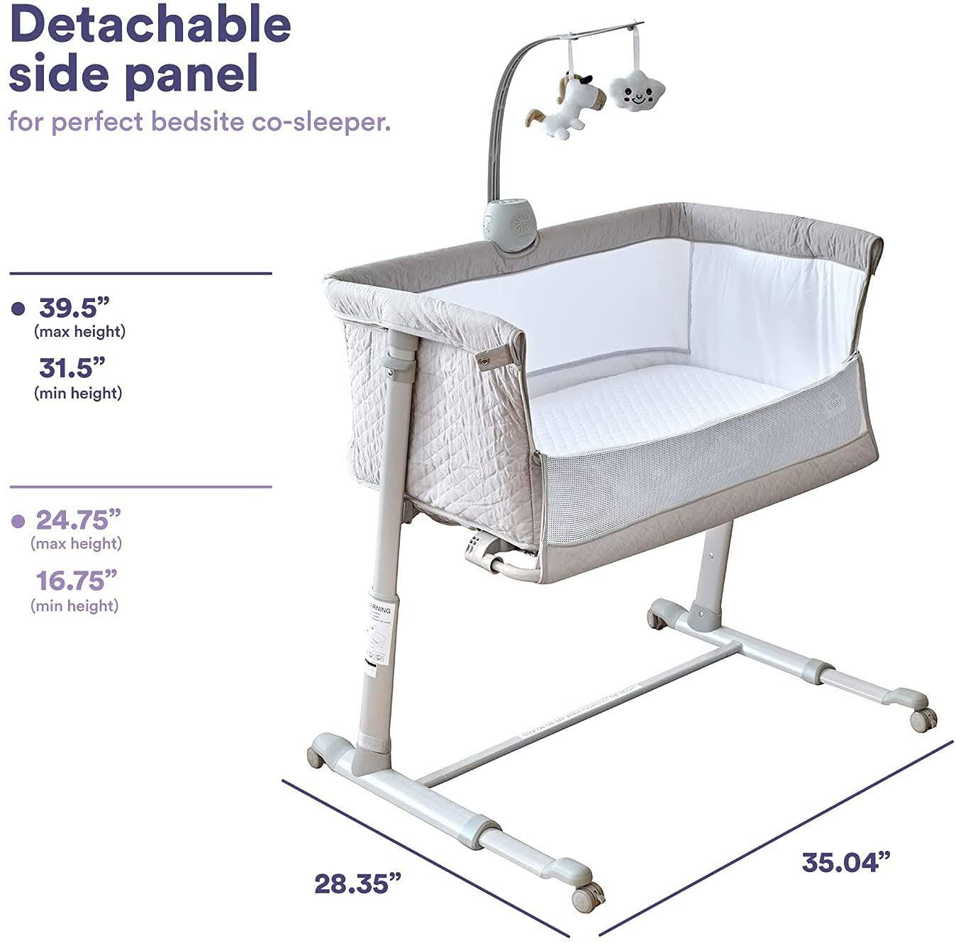 Baby Bassinets ¨C Adjustable and Easy to Assemble Bassinet for Baby, Lightweight