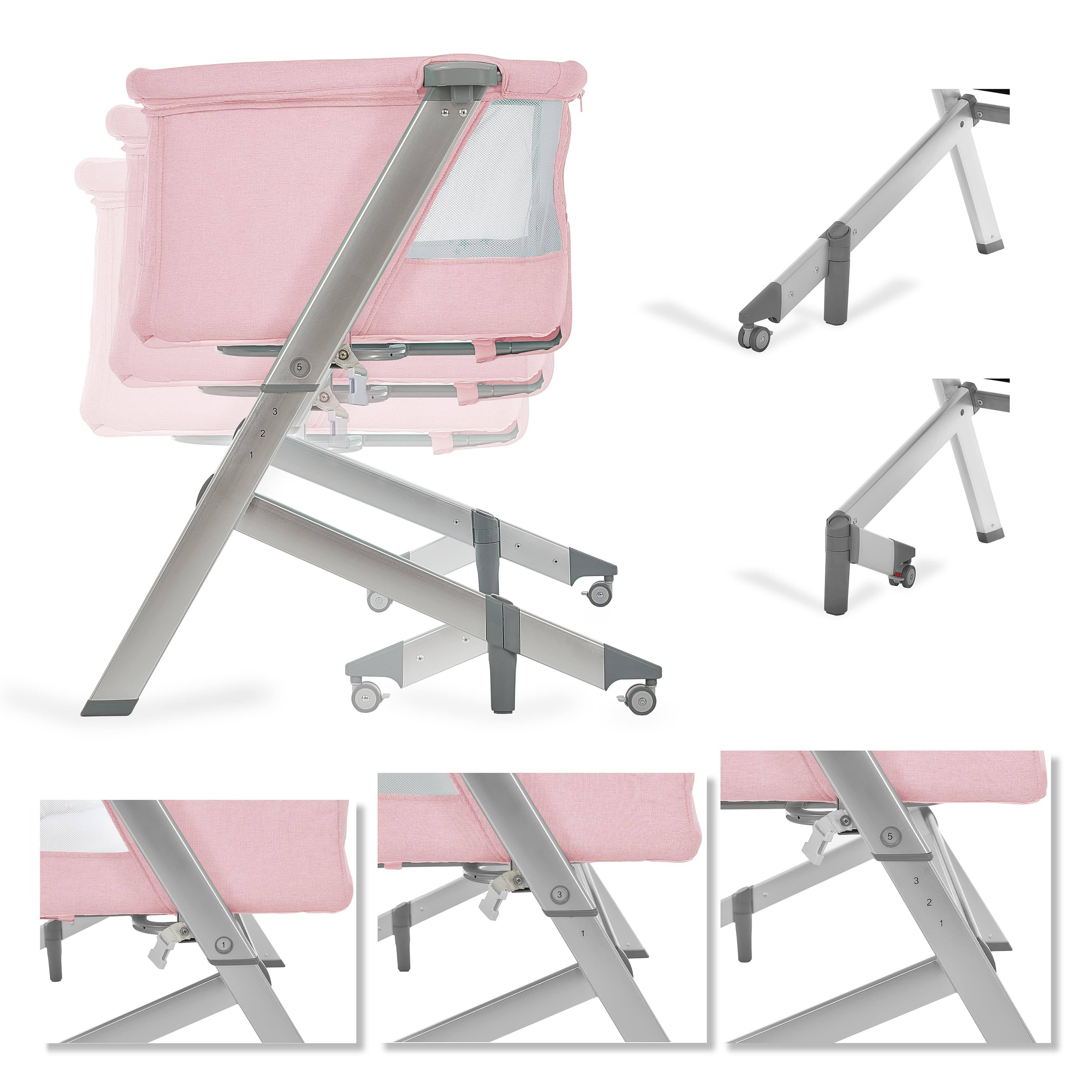 Dream on Me Skylar Bassinet & Bedside Sleeper Pink