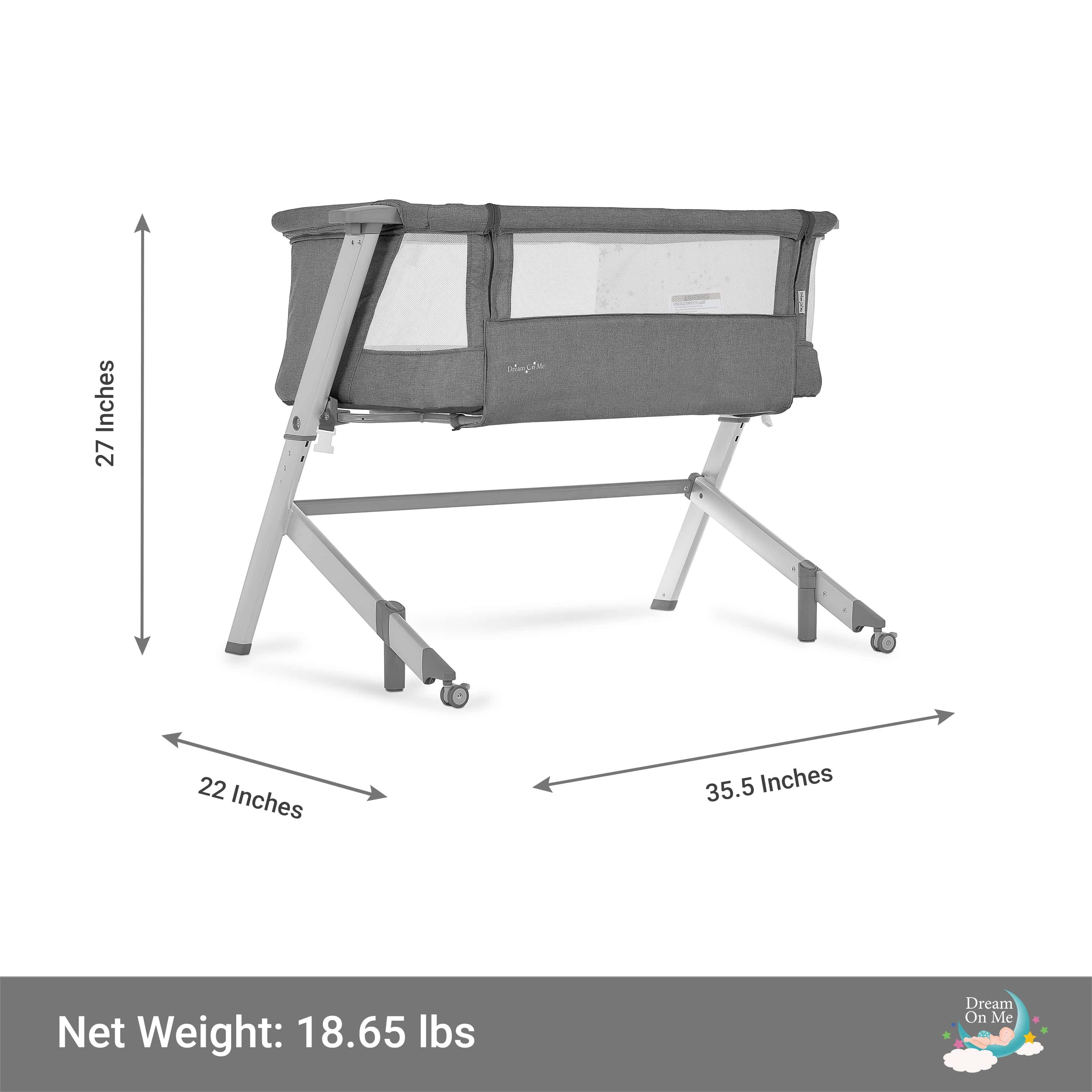 Dream on Me Skylar Bassinet & Bedside Sleeper ¨C Grey