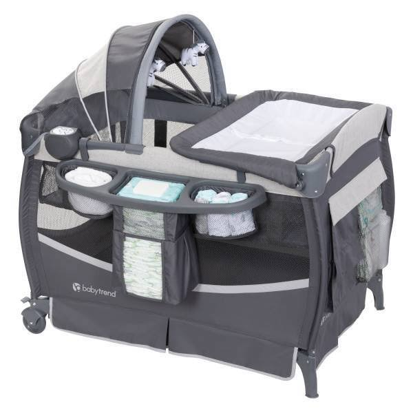 Baby Trend Deluxe II Nursery Center Portable Playard ¨C Misty Gray