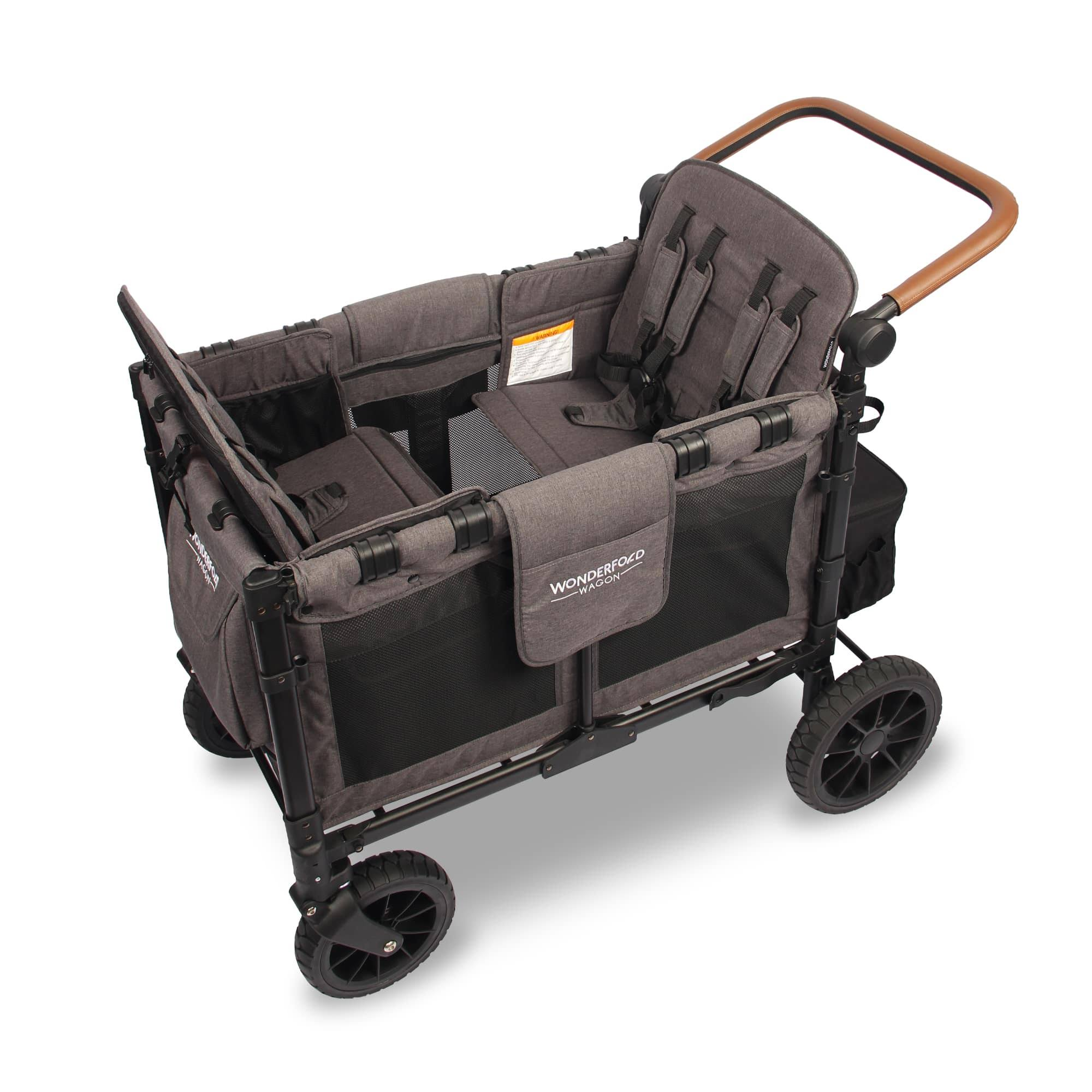 Wonderfold Wagon W4 Luxe Quad Stroller Wagon, Gray