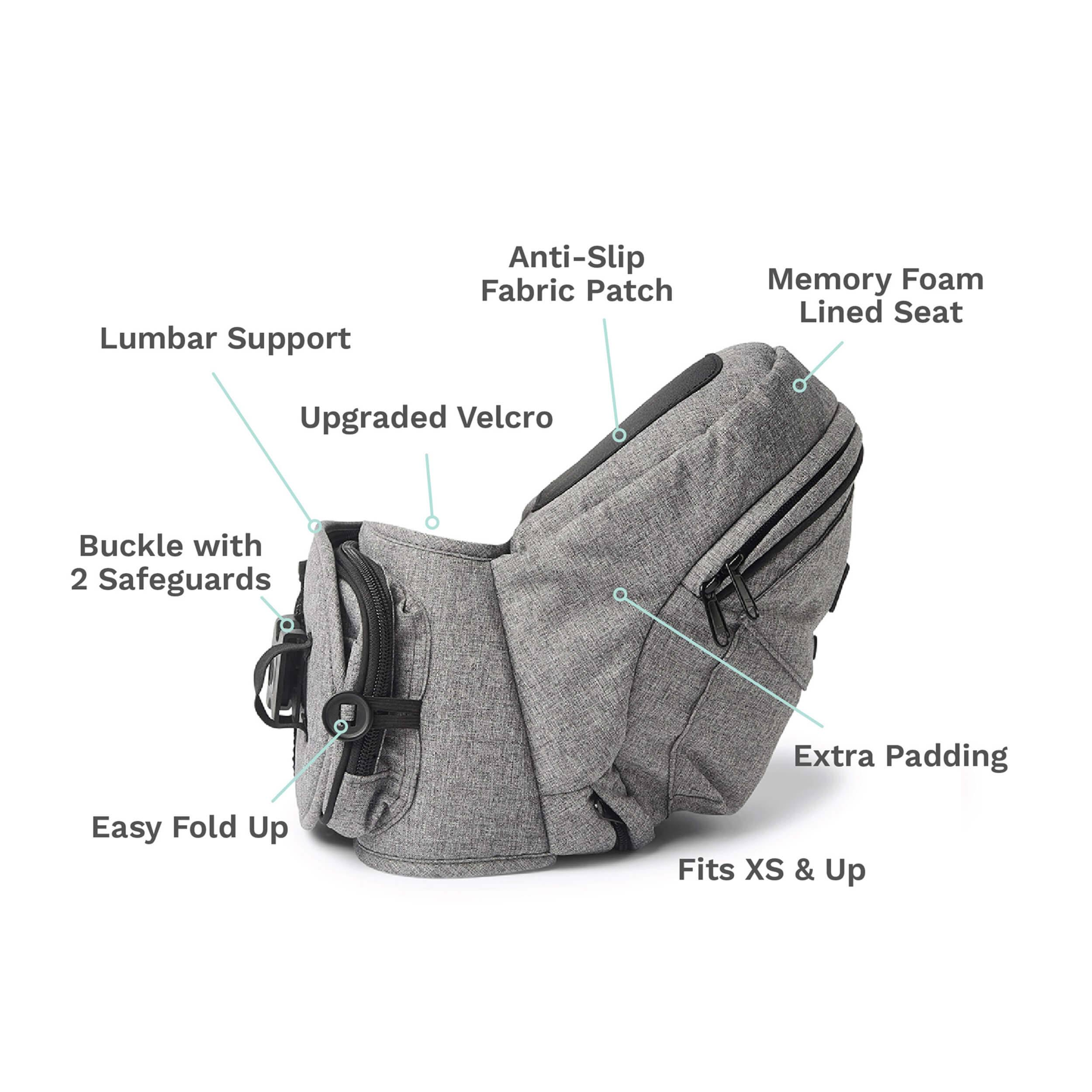 Tushbaby Grey Hip Seat Baby Carrier