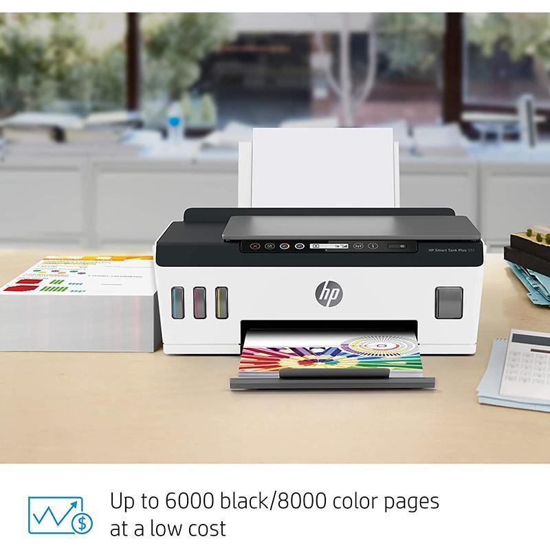 HP Smart -Tank Plus 551 Wireless All-in-One Ink -Tank Printer, up to 2 Years of Ink in Bottles