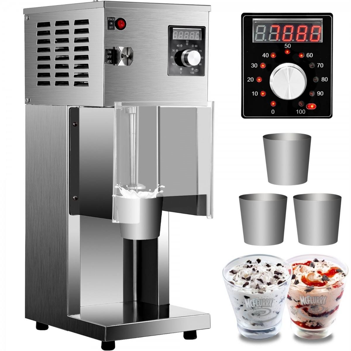 Vevor Commercial Electric Auto Blizzard Ice Cream Machine Shaker Blender Mixer