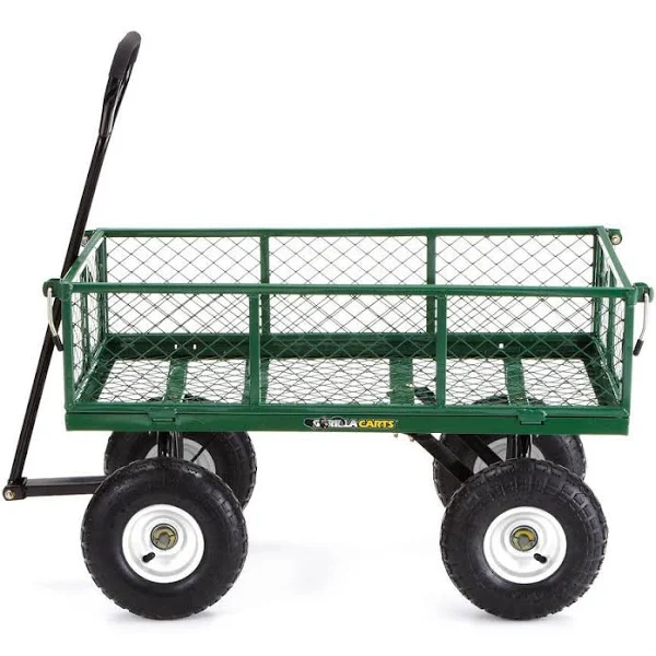 Gorilla Carts Steel Garden Cart with Removable Sides, Green, 400 lb