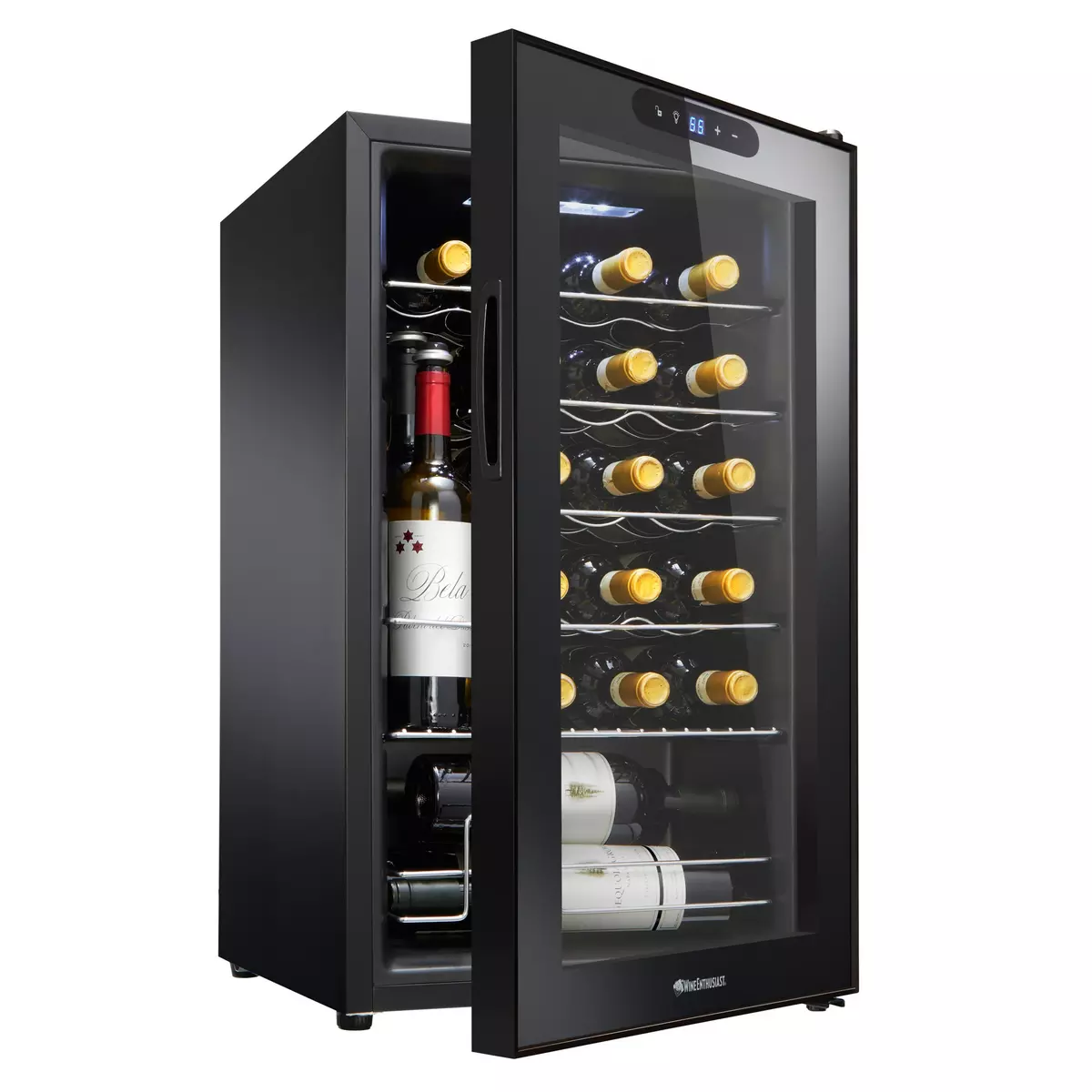 Wine Enthusiast 24-Bottle Compressor Wine Cooler with Upright Bottle Storage