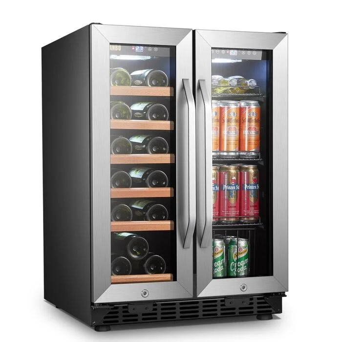 Lanbo Wine Cooler 24″ Wide 18 Bottle 55 Can Dual-Zone | LB36BD