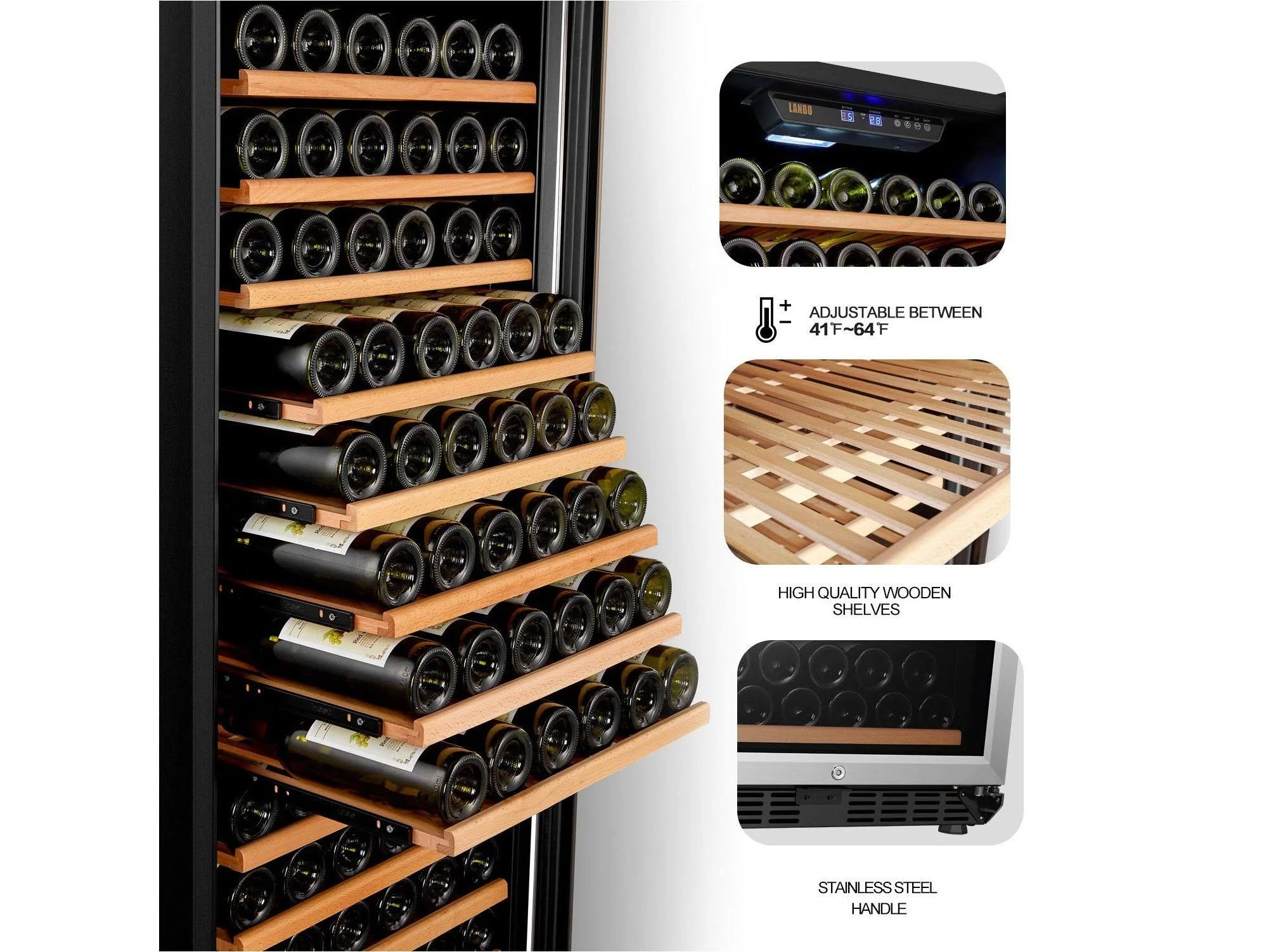 Lanbo LW155S 149 Bottle Single Zone Wine Cooler