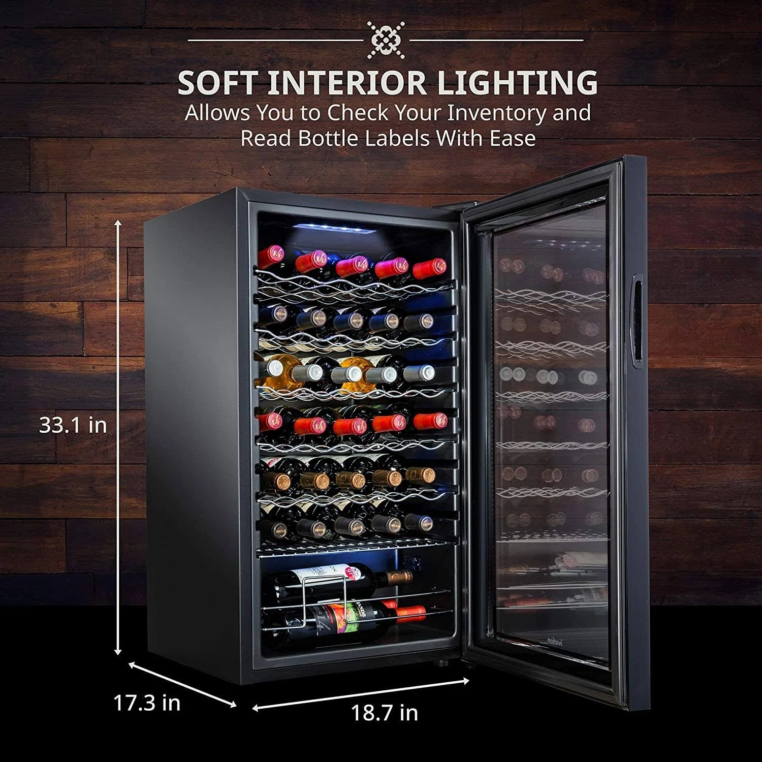 Ivation 34-Bottle Compressor Wine Cooler with Lock (Black)