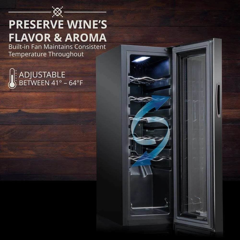 Ivation 12-Bottle Rectangular Compressor Wine Cooler