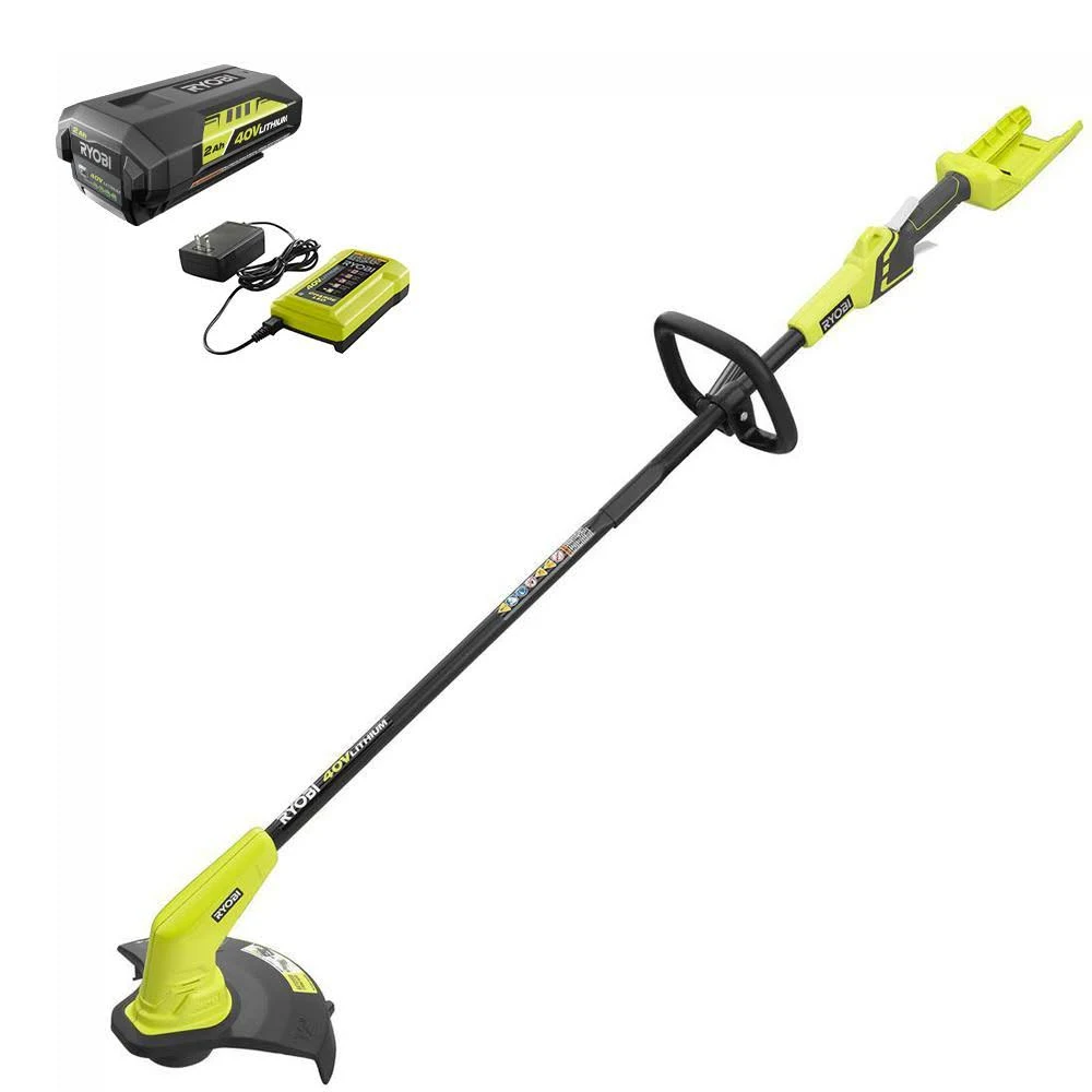 Ryobi 40-Volt Lithium-Ion Cordless String Trimmer  C 1.5 Ah Battery and Charger