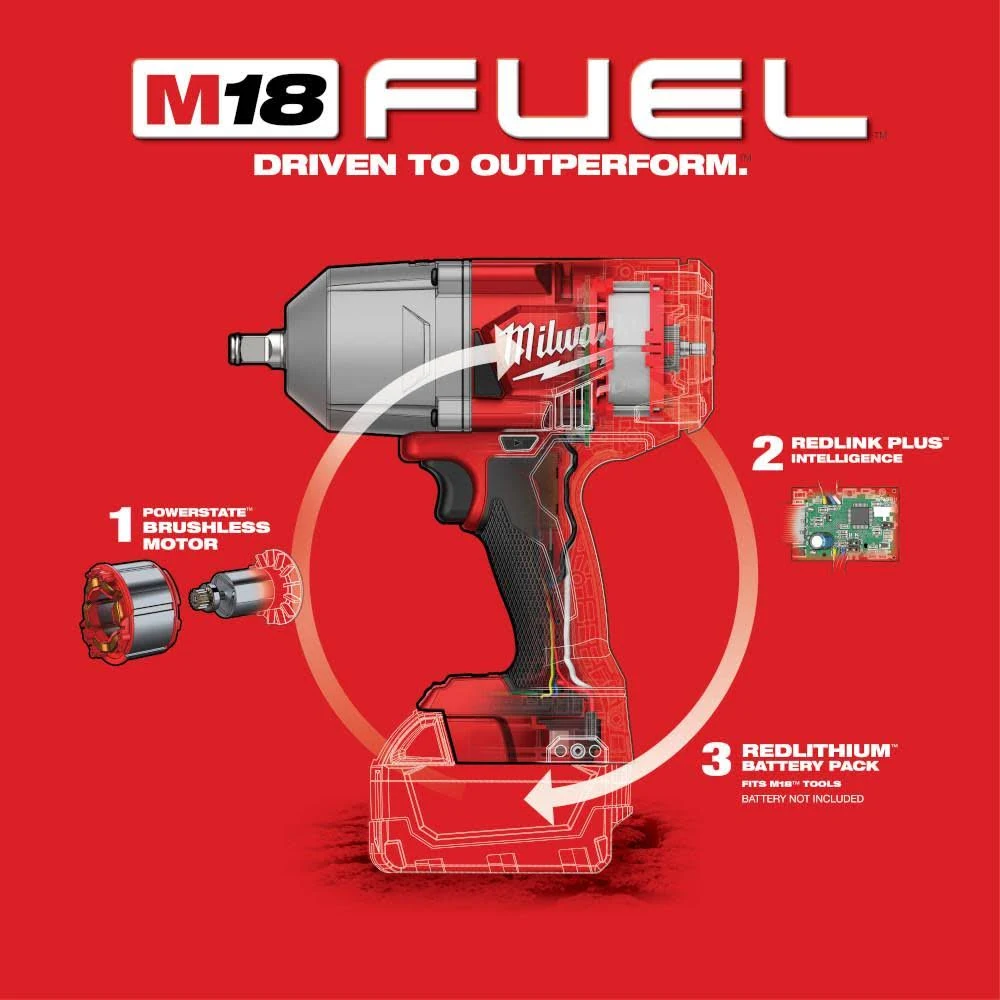 Milwaukee 2767-20 M18 Fuel 1/2″ High Torque Impact Wrench