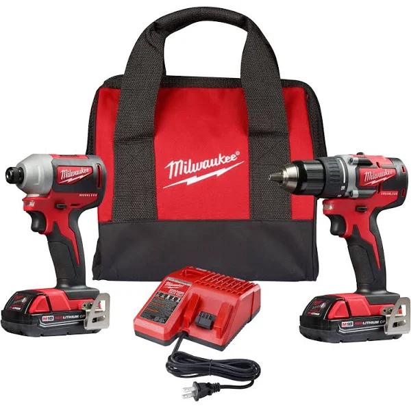 Milwaukee 2892-22CT M18 Compact Brushless 2-Tool Combo Kit, Drill Driver/Impact