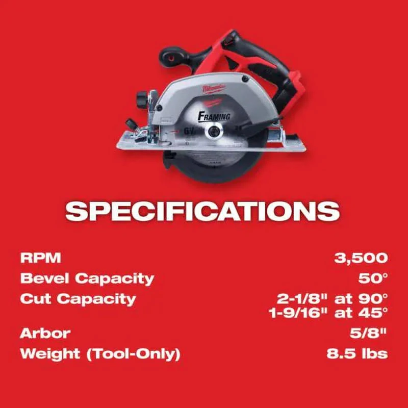 M18 18-Volt Lithium-Ion 6-1/2 in. Cordless Circular Saw (Tool-Only)