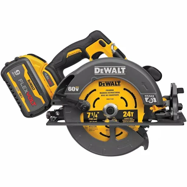 DeWalt DCS578B 60V Max FLEXVOLT 7-1/4″ Brushless Cordless Circular Saw with Brake  C Tool Only